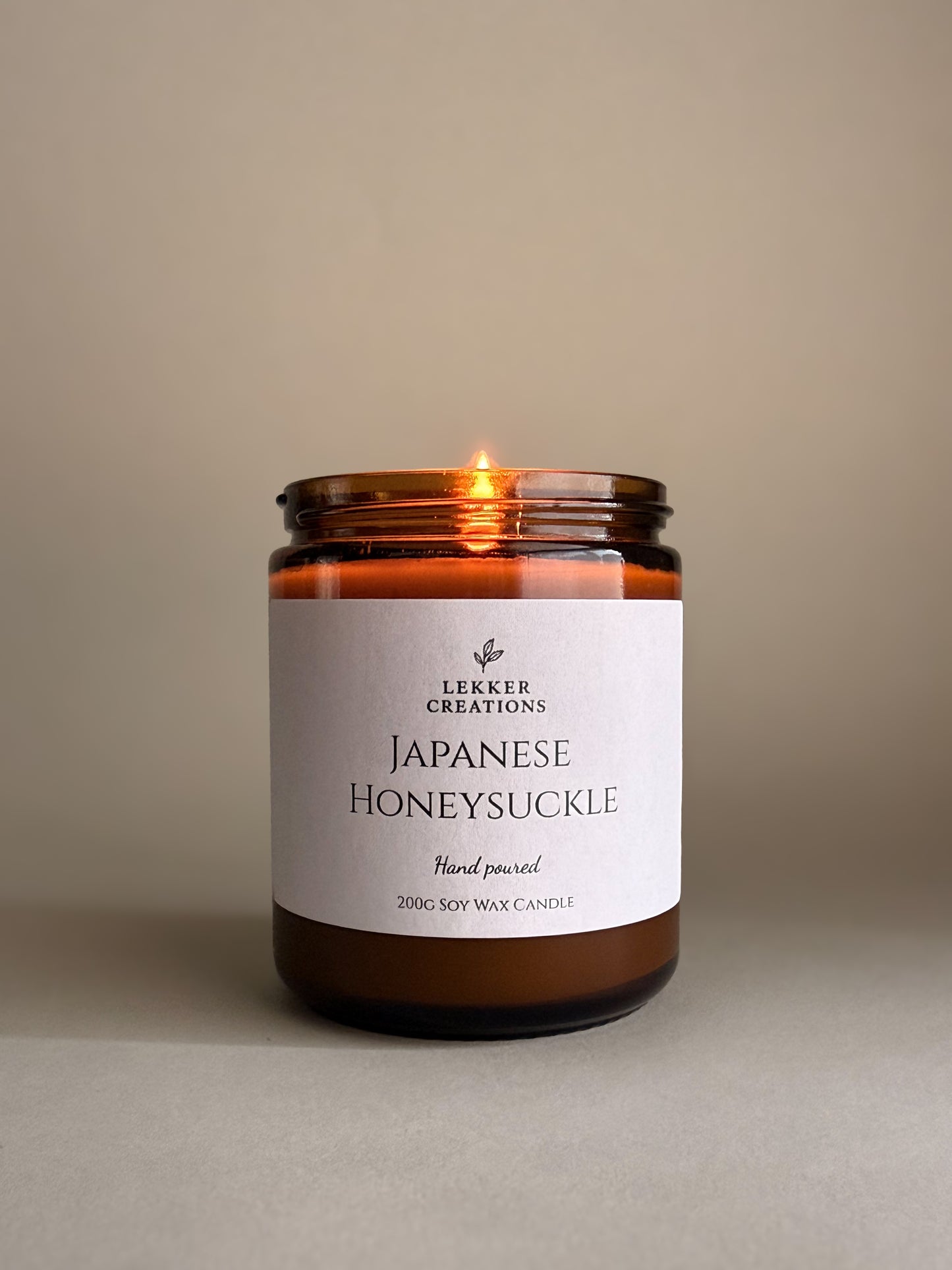Hand-Poured Soy Candle – Japanese Honeysuckle 200g | Lekker Creations