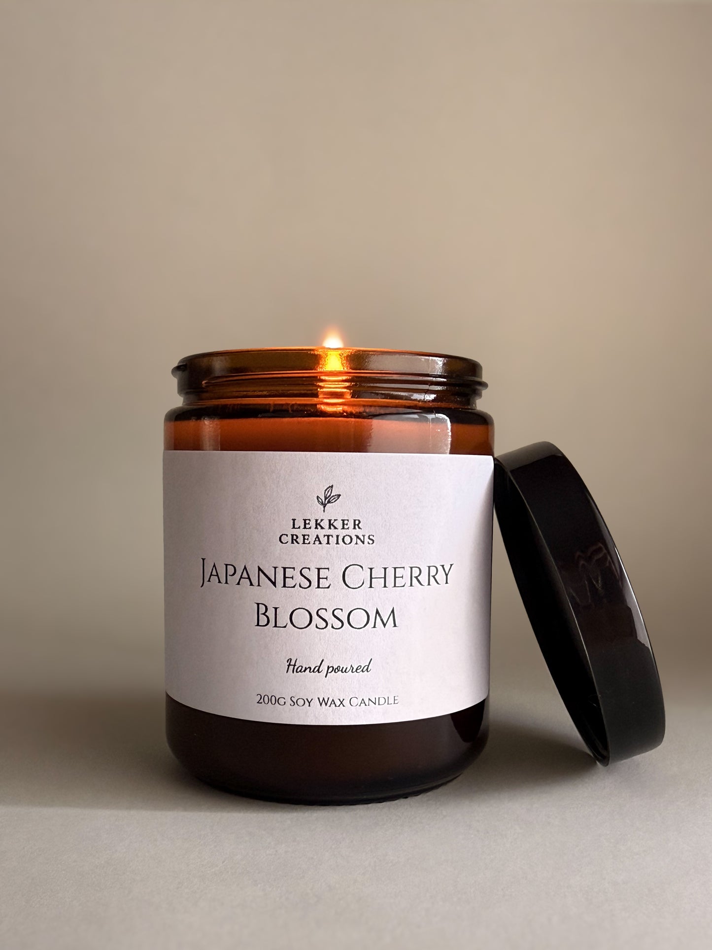 Hand-Poured Soy Candle – Japanese Cherry Blossom 200g | Lekker Creations