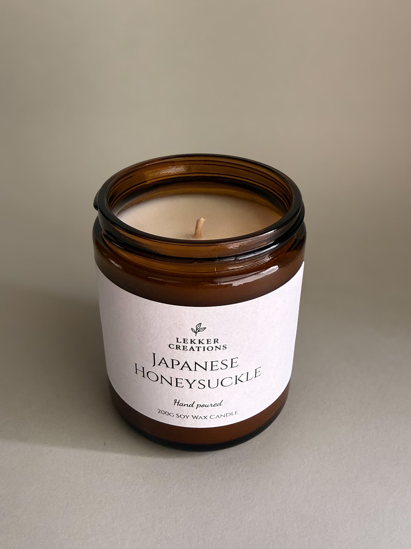 Hand-Poured Soy Candle – Japanese Honeysuckle 200g | Lekker Creations