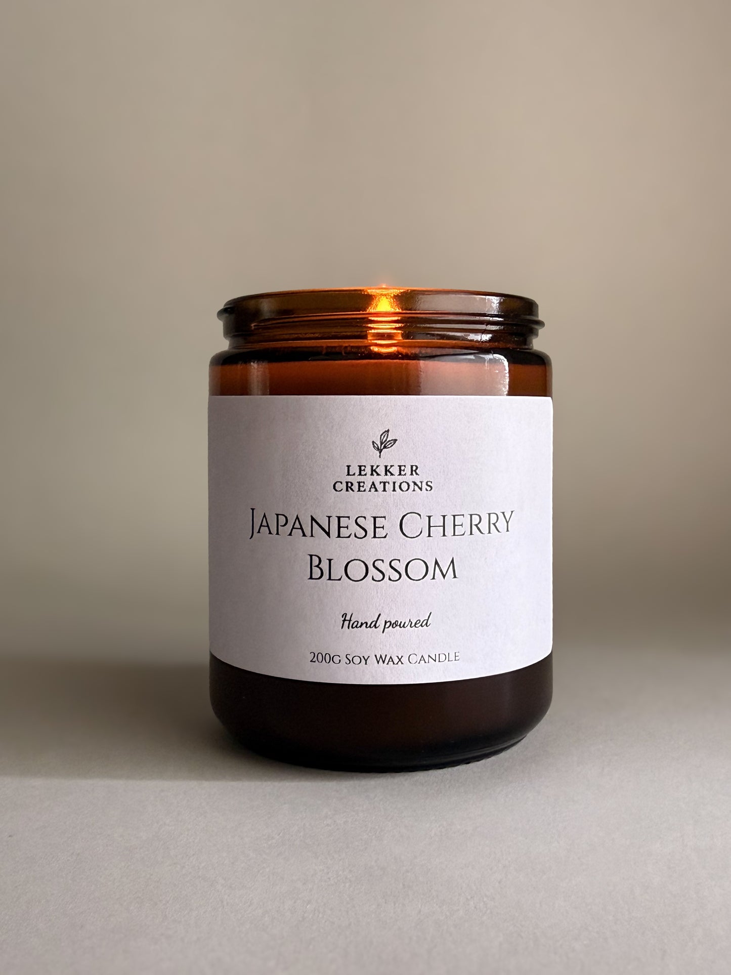 Hand-Poured Soy Candle – Japanese Cherry Blossom 200g | Lekker Creations