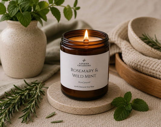Rosemary & Wild Mint – Wood Wick Candle