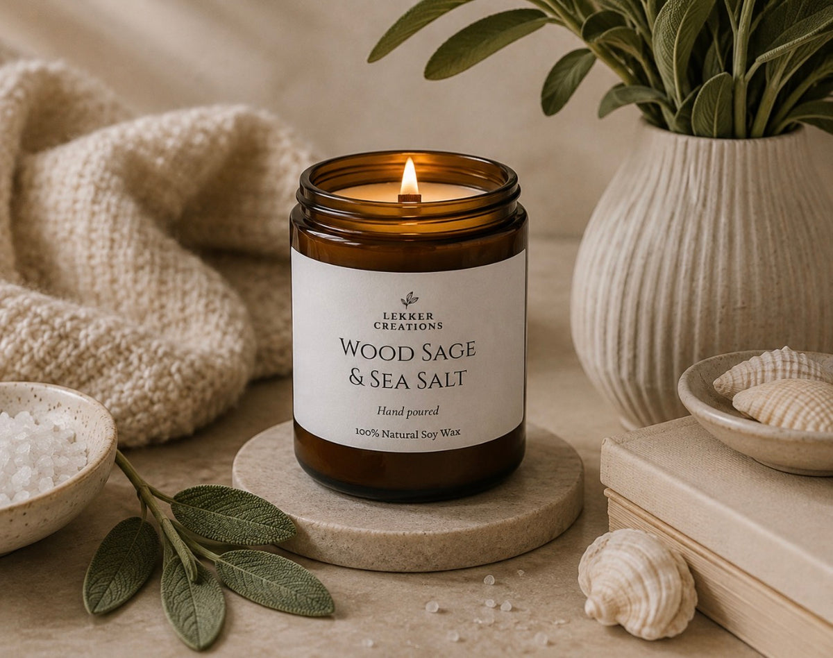 Wood Sage & Sea Salt – Wood Wick Candle