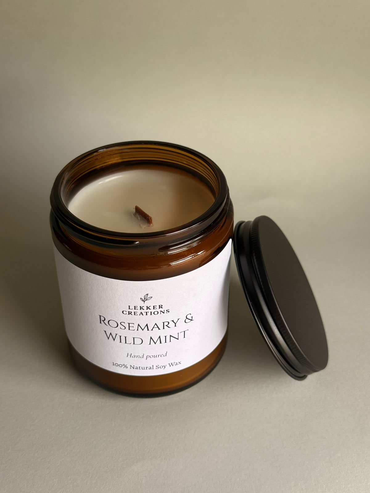Rosemary & Wild Mint – Wood Wick Candle