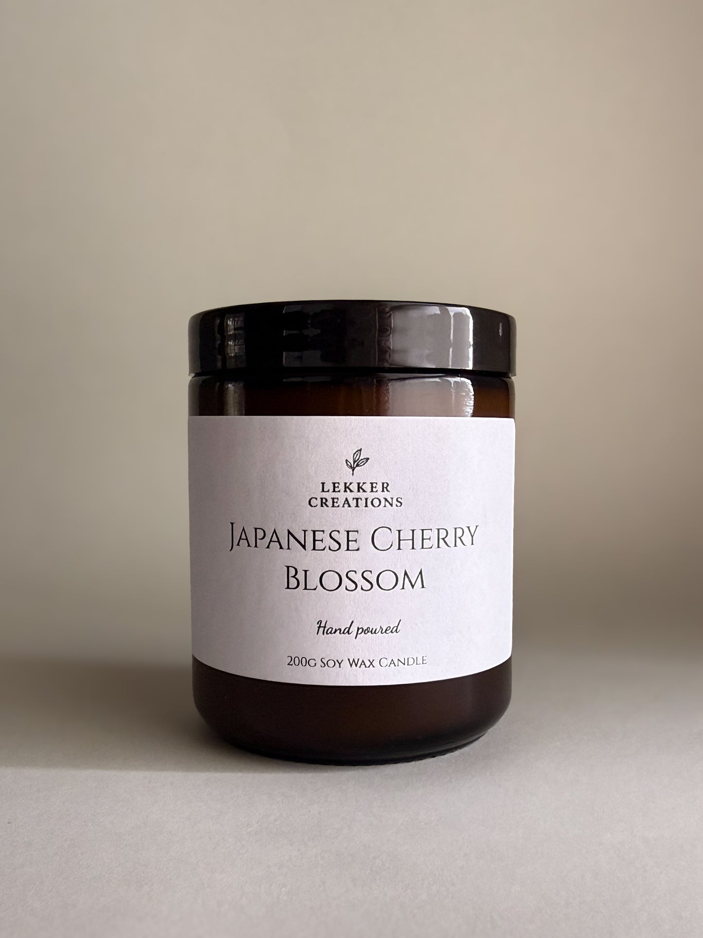 Hand-Poured Soy Candle – Japanese Cherry Blossom 200g | Lekker Creations