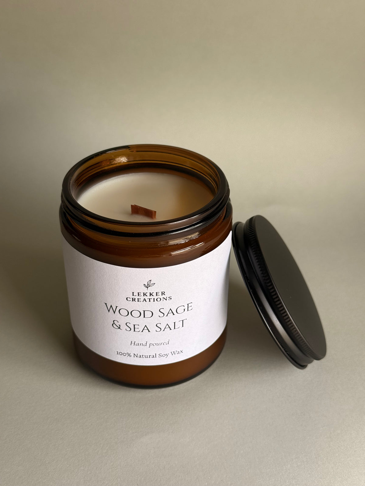 Wood Sage & Sea Salt – Wood Wick Candle